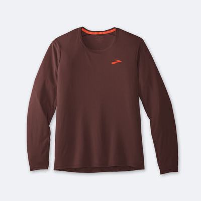 Brooks Atmosphere Long Sleeve Férfi Póló Csokoládé | HU872340