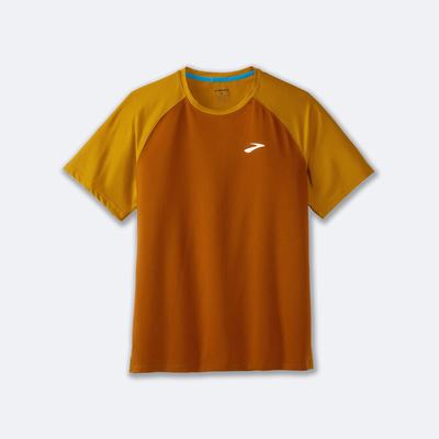 Brooks Atmosphere Short Sleeve 2.0 Férfi Póló Barna/Sárga | HU267194