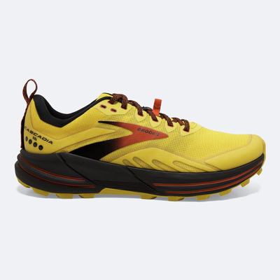 Brooks Cascadia 16 Férfi Terepfutó Cipő Sárga/Fekete | HU129584