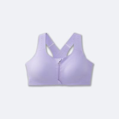 Brooks Dare Zip Run Bra 2.0 Női Sportmelltartó Lila Szürke | HU398402