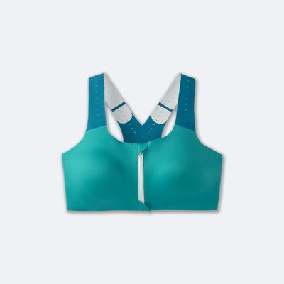 Brooks Dare Zip Run Bra 2.0 Női Sportmelltartó Zöld/Világos Menta | HU589201