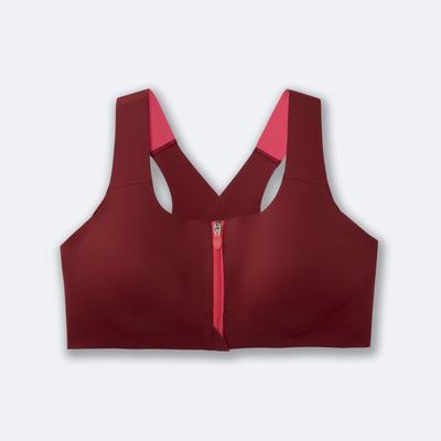 Brooks Dare Zip Run Bra Női Sportmelltartó Piros | HU382467