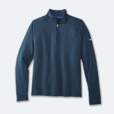 Brooks Dash 1/2 Zip Férfi Kabát Sötétkék | HU263954