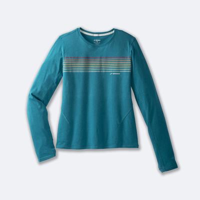 Brooks Distance Long Sleeve 2.0 Női Póló Csíkok | HU659327