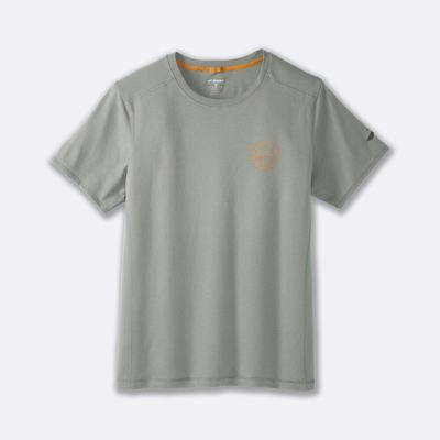 Brooks Distance Short Sleeve 2.0 Férfi Póló Zöld | HU462139