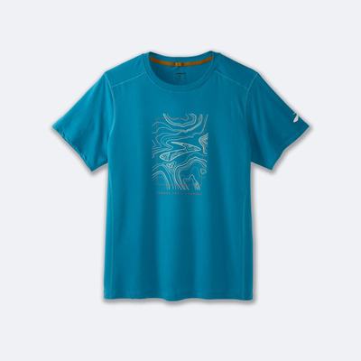 Brooks Distance Short Sleeve 2.0 Férfi Póló Kék | HU643758