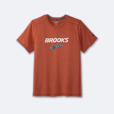 Brooks Distance Short Sleeve 2.0 Férfi Póló Piros | HU860754