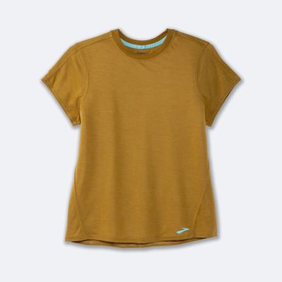 Brooks Distance Short Sleeve Női Póló Olivazöld | HU162908