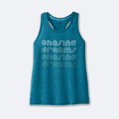 Brooks Distance Tank 2.0 Női Ujjatlan Póló Kék | HU509418