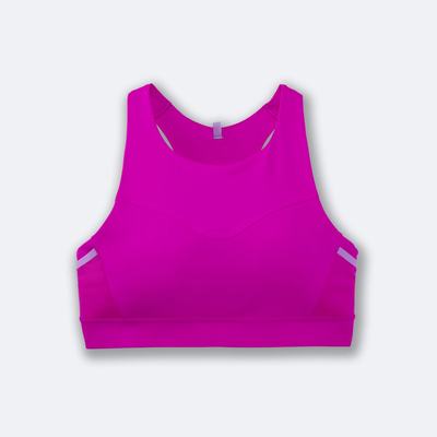 Brooks Drive 3 Pocket Run Bra Női Sportmelltartó Rózsaszín | HU268401