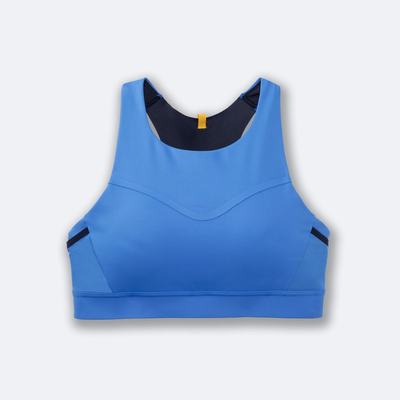 Brooks Drive 3 Pocket Run Bra Női Sportmelltartó Kék | HU840769