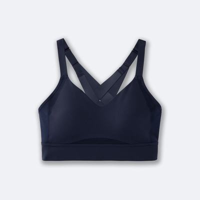 Brooks Drive Interlace Run Bra Női Sportmelltartó Sötétkék | HU867150