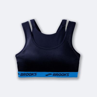 Brooks Drive Mesh Run Bra Női Sportmelltartó Sötétkék/Kék | HU253798