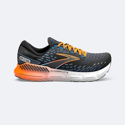 Brooks Glycerin GTS 20 Férfi Futócipő Fekete/Kék/Narancssárga | HU034195