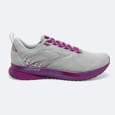 Brooks Levitate 5 Női Futócipő Szürke/Levendula | HU549867