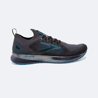 Brooks Levitate StealthFit 5 Férfi Futócipő Fekete/Türkiz | HU421038