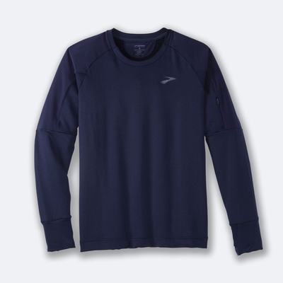 Brooks Notch Thermal Long Sleeve Férfi Póló Sötétkék | HU417306