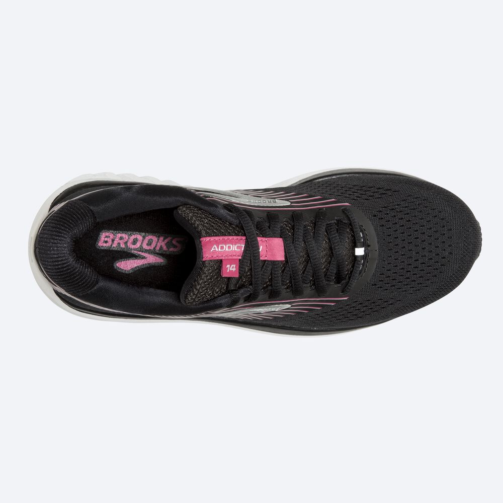 Brooks Addiction 14 Női Futócipő Fekete/Rózsaszín/Titán | HU721509