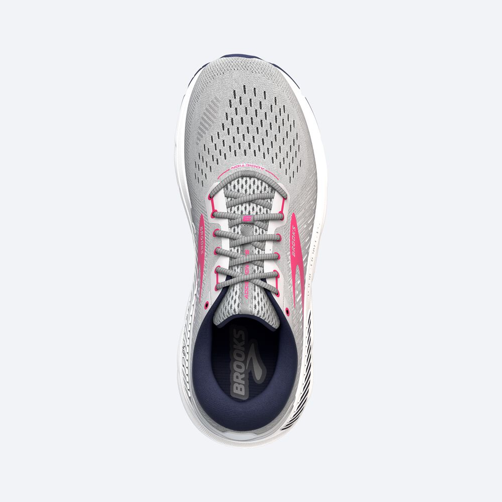 Brooks Addiction GTS 15 Női Futócipő Szürke/Sötétkék/Rózsaszín | HU349270