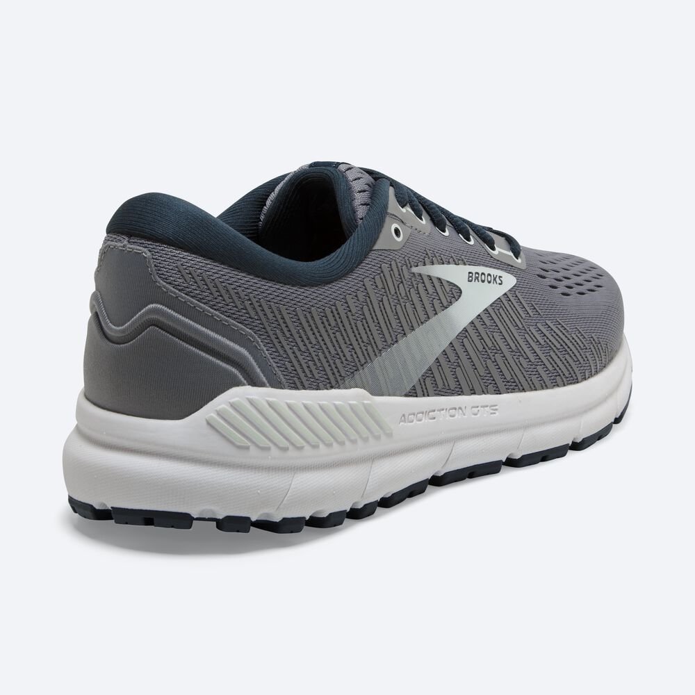 Brooks Addiction GTS 15 Női Futócipő Szürke/Sötétkék/Világos Türkiz | HU701954