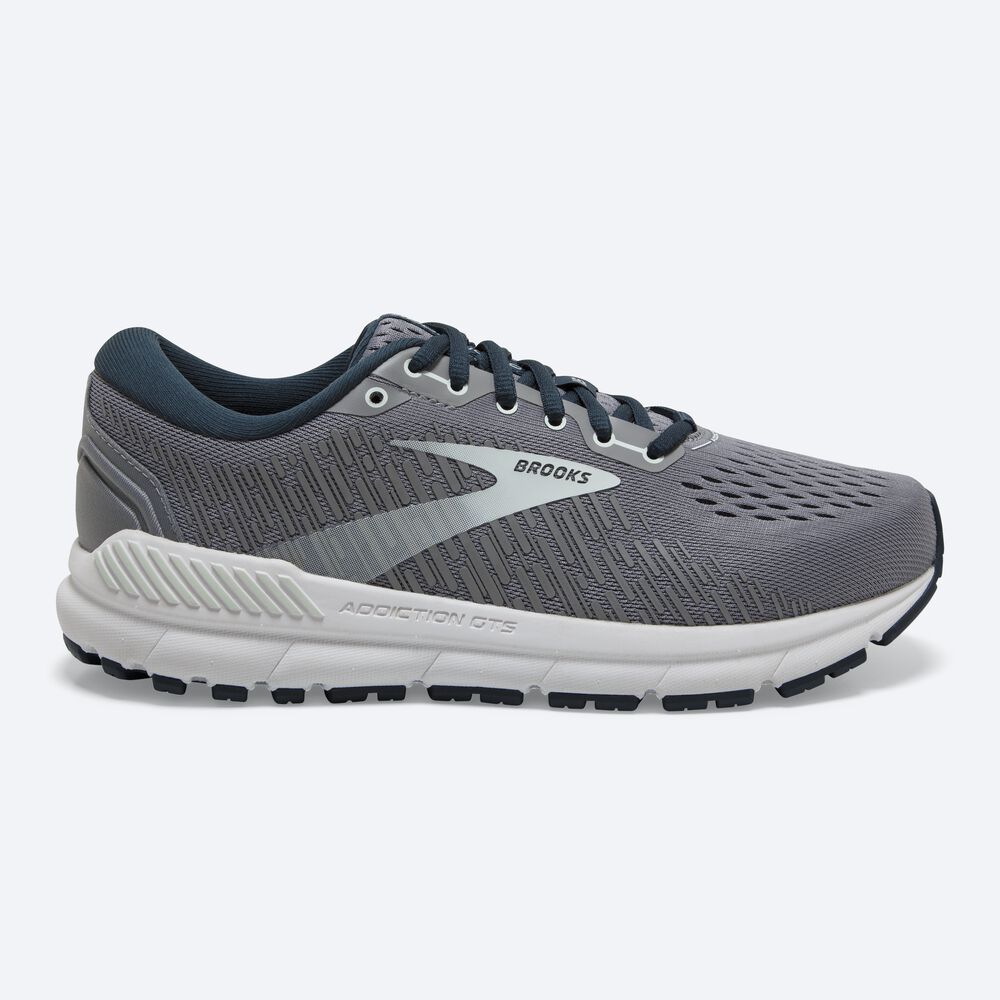 Brooks Addiction GTS 15 Női Futócipő Szürke/Sötétkék/Világos Türkiz | HU701954