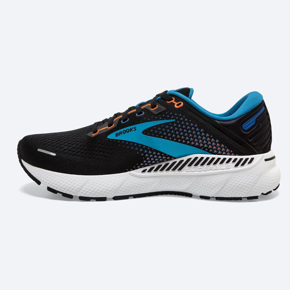 Brooks Adrenaline GTS 22 Férfi Futócipő Fekete/Kék/Narancssárga | HU082465