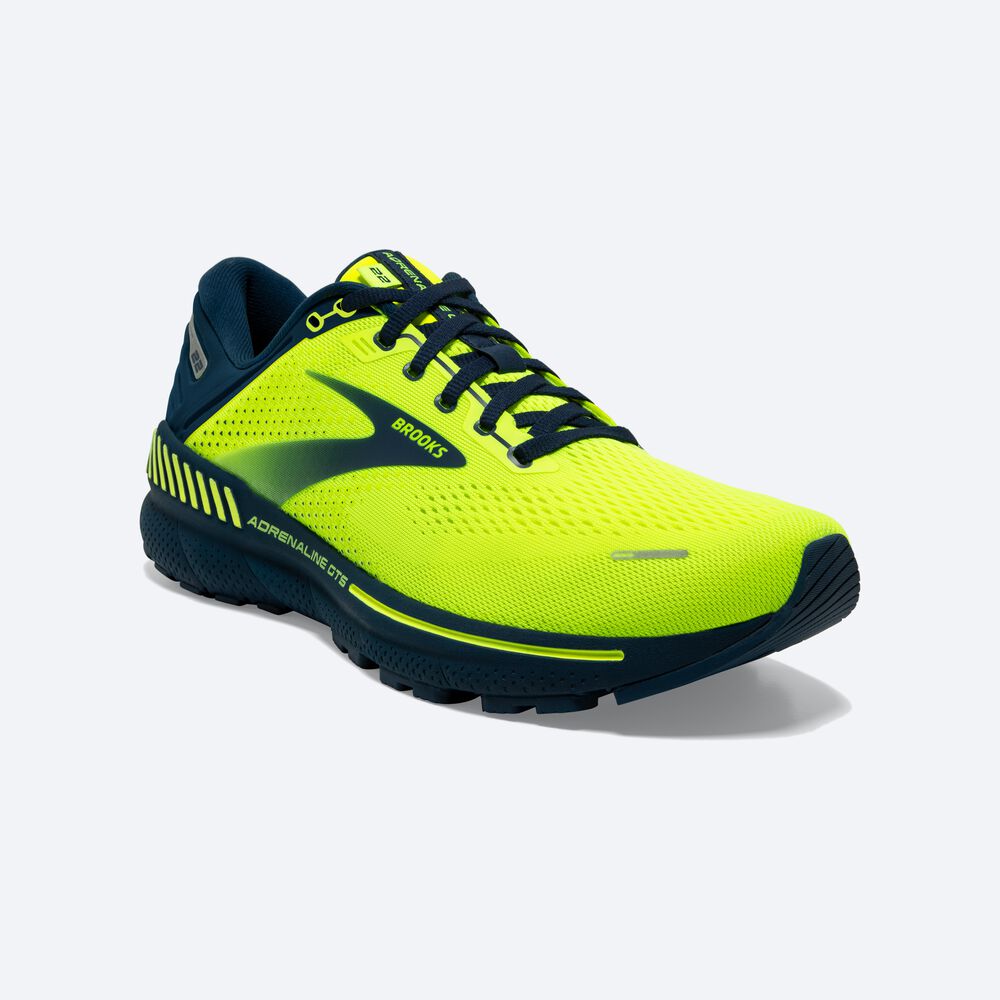 Brooks Adrenaline GTS 22 Férfi Futócipő Sárga/Sötétkék | HU150843