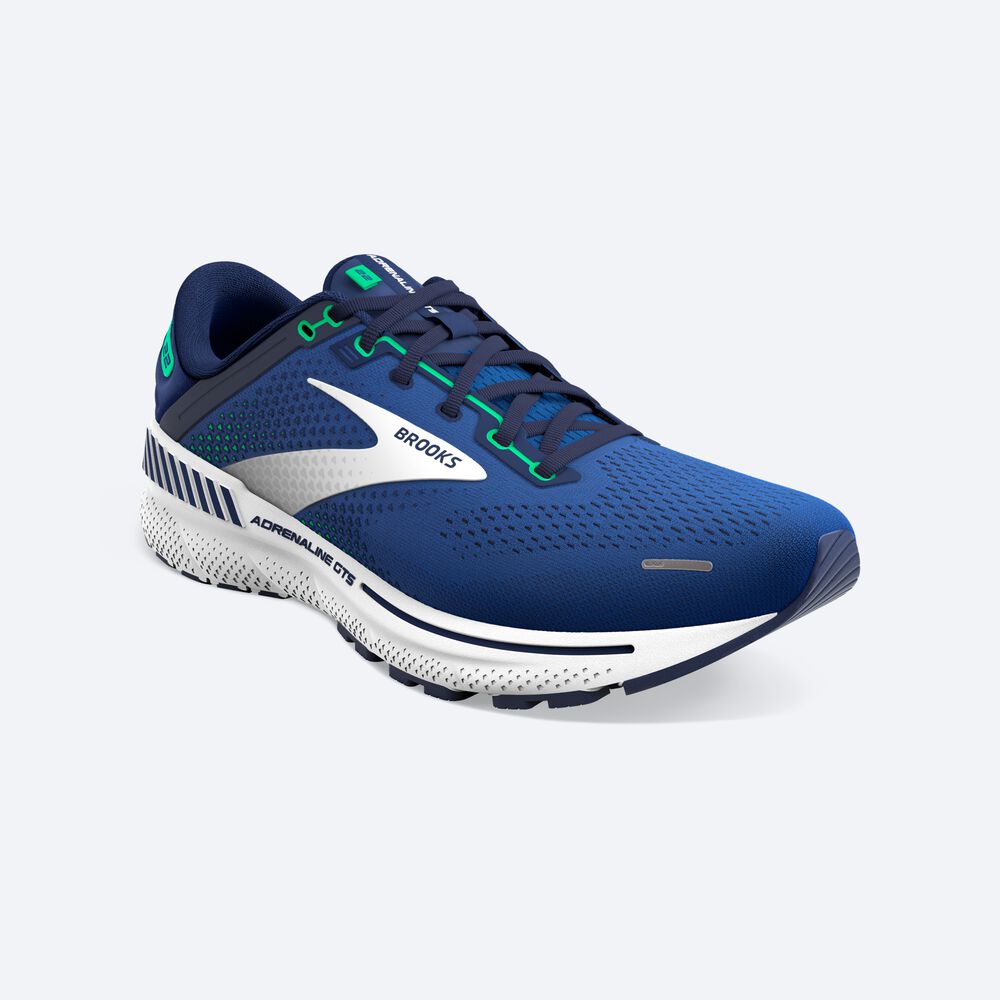 Brooks Adrenaline GTS 22 Férfi Futócipő Kék/Zöld | HU197560