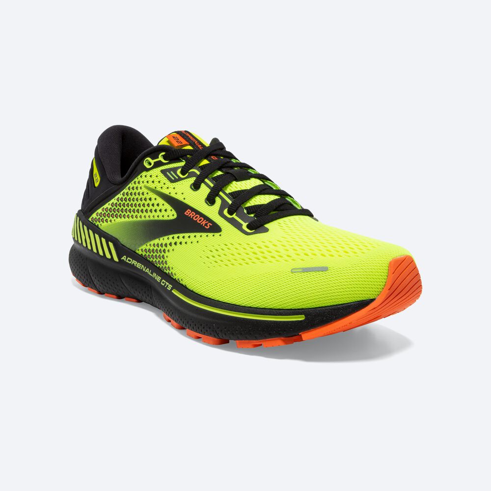 Brooks Adrenaline GTS 22 Férfi Futócipő Sárga/Fekete | HU263708