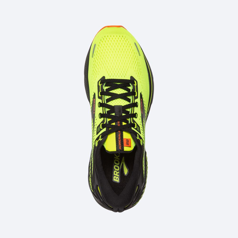 Brooks Adrenaline GTS 22 Férfi Futócipő Sárga/Fekete | HU263708