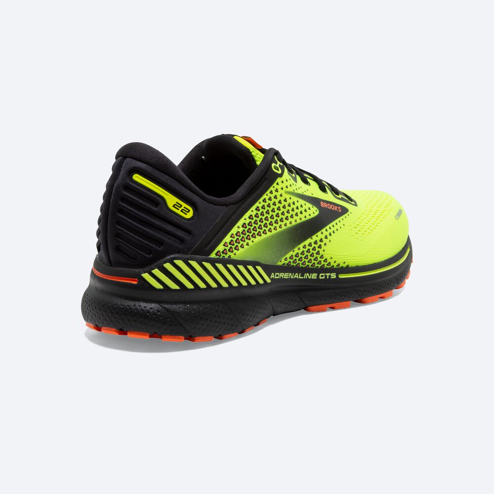 Brooks Adrenaline GTS 22 Férfi Futócipő Sárga/Fekete | HU263708