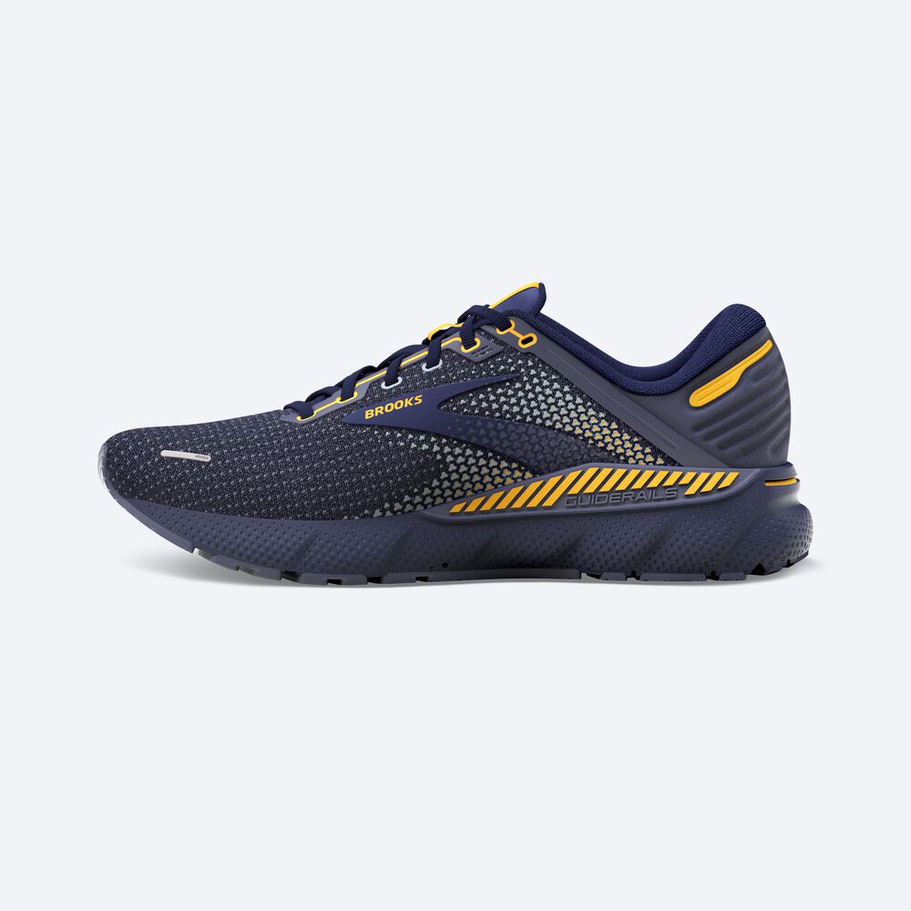 Brooks Adrenaline GTS 22 Férfi Futócipő Sötétkék/Szürke/Narancssárga Virágos | HU468721