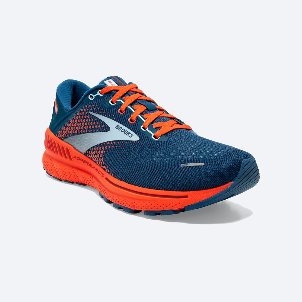 Brooks Adrenaline GTS 22 Férfi Futócipő Kék/Világos Kék/Narancssárga | HU695431