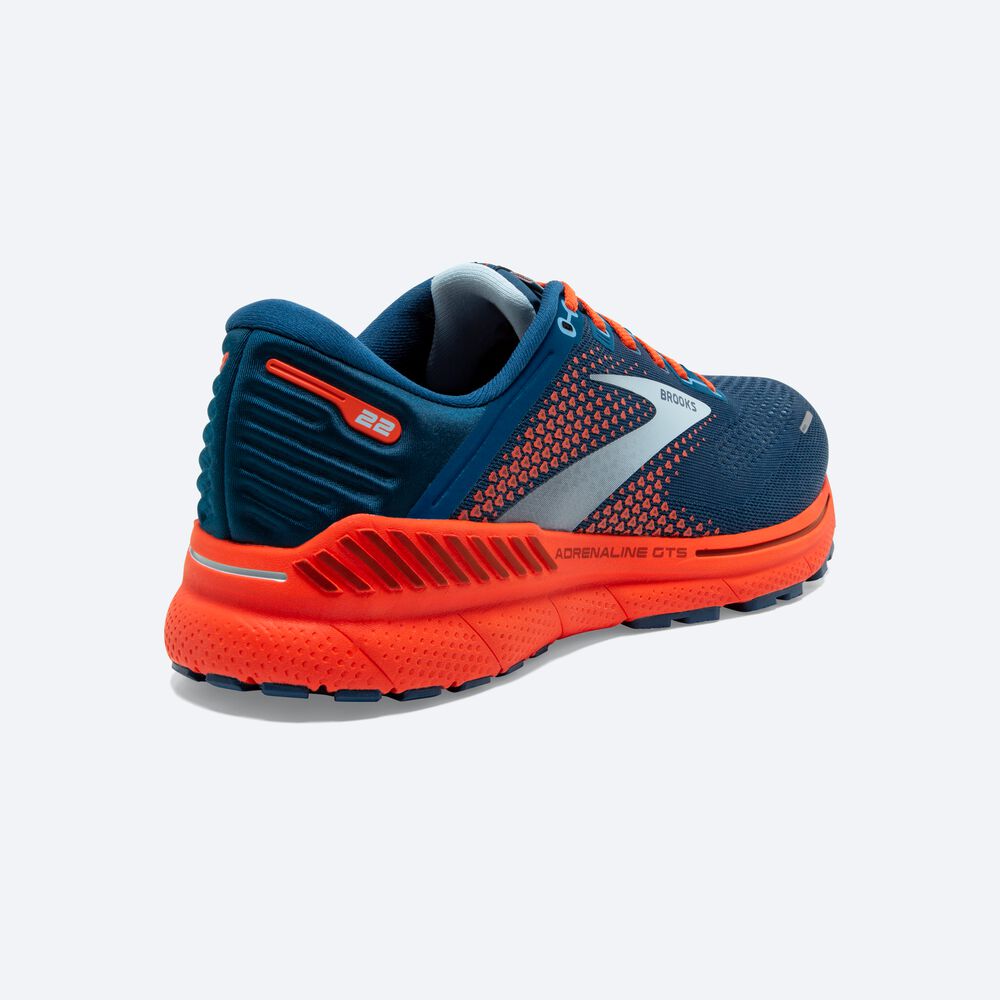 Brooks Adrenaline GTS 22 Férfi Futócipő Kék/Világos Kék/Narancssárga | HU695431