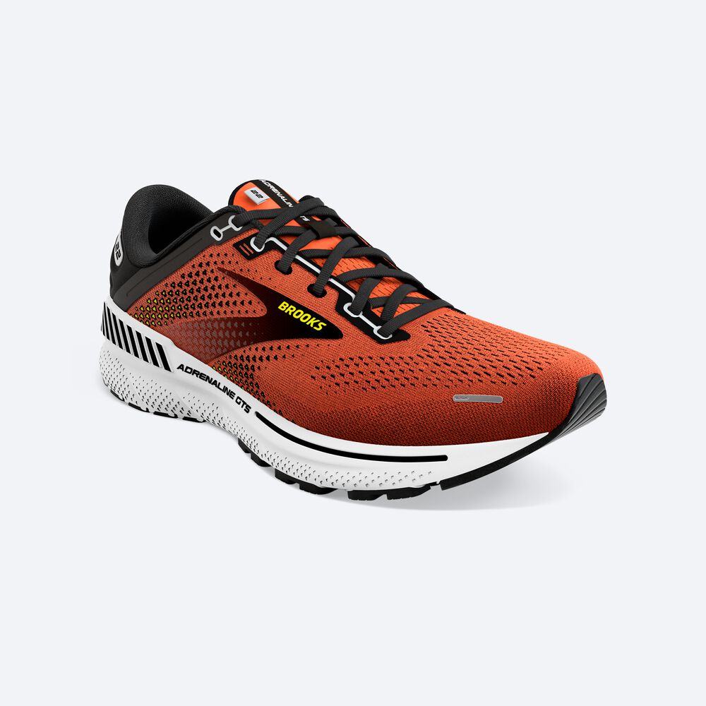 Brooks Adrenaline GTS 22 Férfi Futócipő Narancssárga/Fekete/Fehér | HU726143