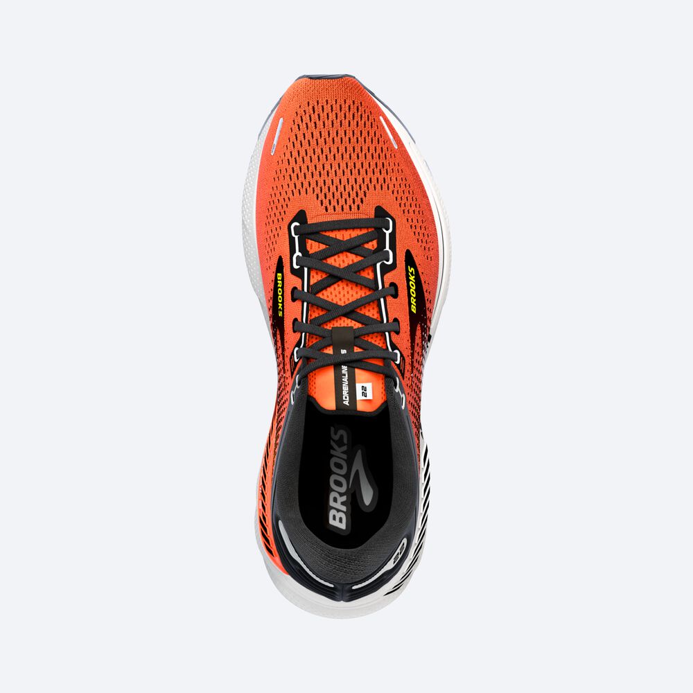 Brooks Adrenaline GTS 22 Férfi Futócipő Narancssárga/Fekete/Fehér | HU726143