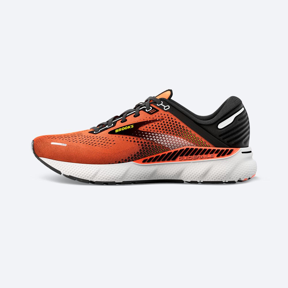 Brooks Adrenaline GTS 22 Férfi Futócipő Narancssárga/Fekete/Fehér | HU726143