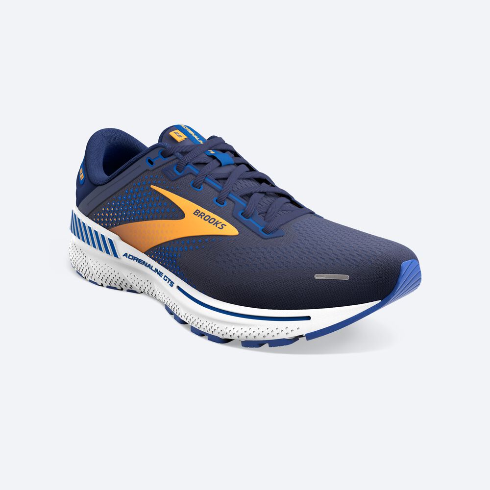 Brooks Adrenaline GTS 22 Férfi Futócipő Sötétkék/Narancssárga/Fehér | HU735024