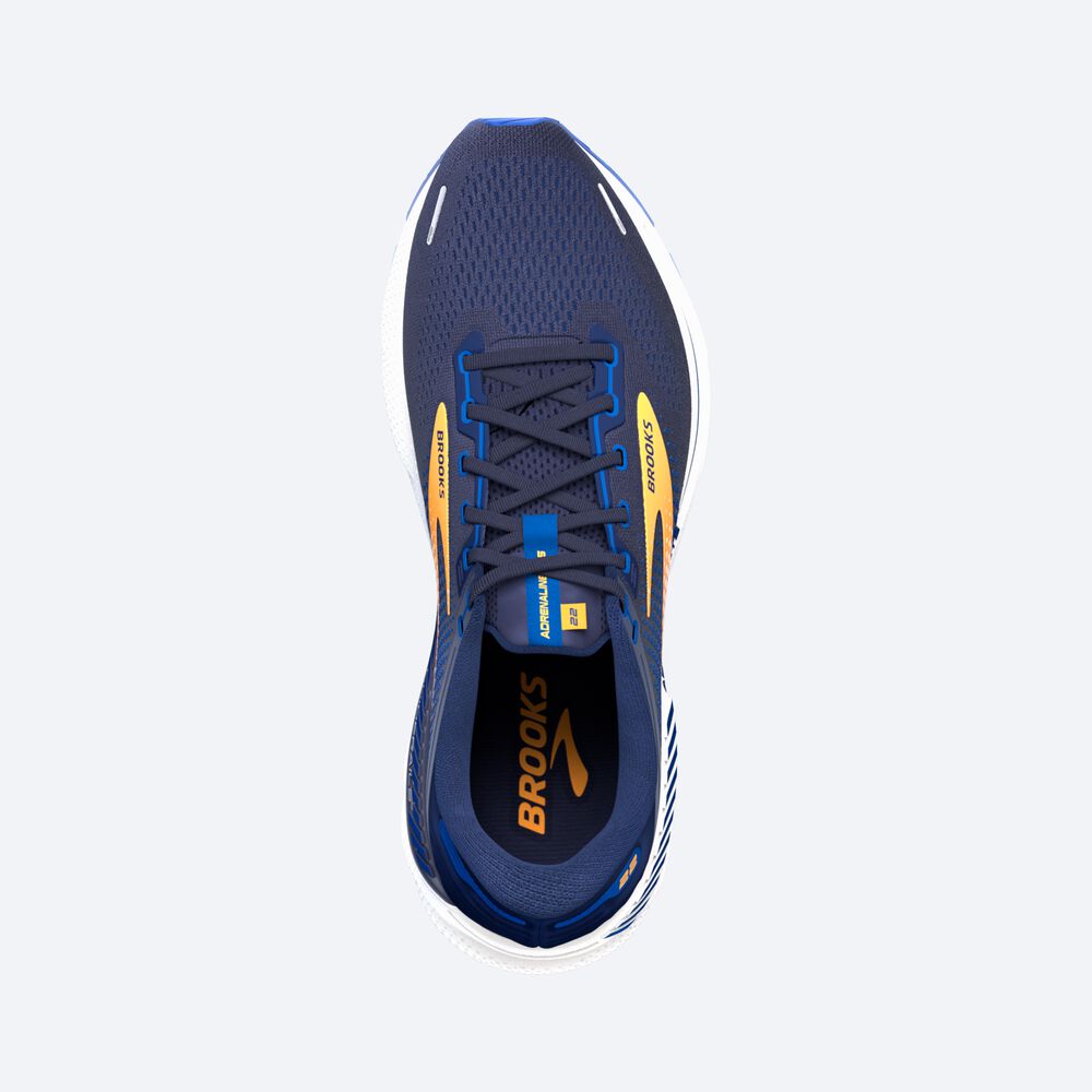 Brooks Adrenaline GTS 22 Férfi Futócipő Sötétkék/Narancssárga/Fehér | HU735024