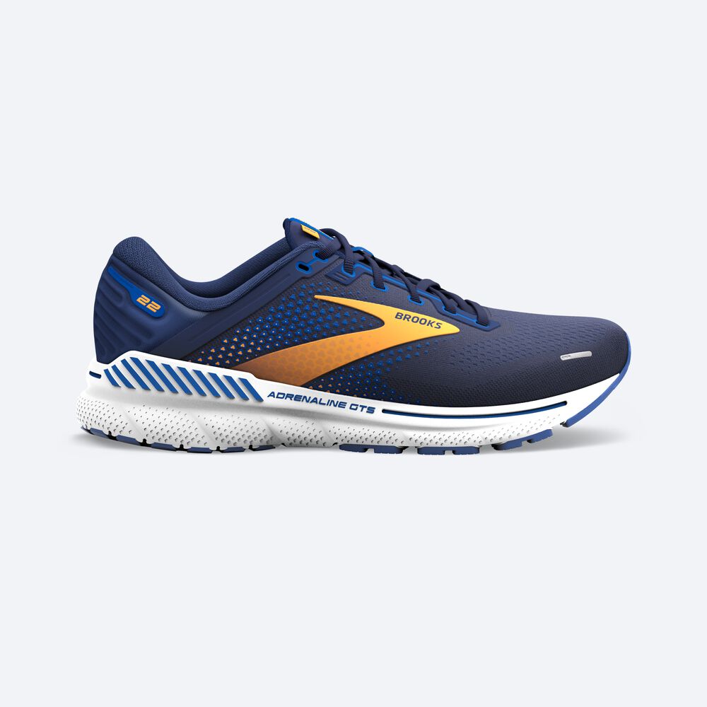 Brooks Adrenaline GTS 22 Férfi Futócipő Sötétkék/Narancssárga/Fehér | HU735024