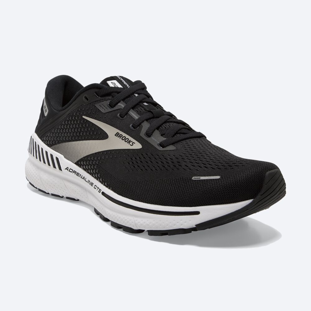 Brooks Adrenaline GTS 22 Férfi Futócipő Fekete/Titán/Sötét Szürke | HU987524