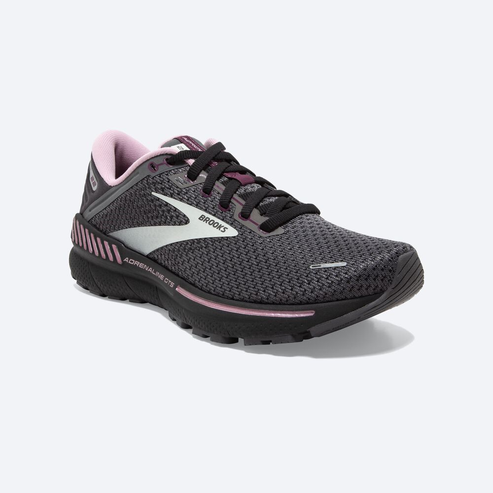 Brooks Adrenaline GTS 22 Női Futócipő Fekete/Világos Zöld | HU425917