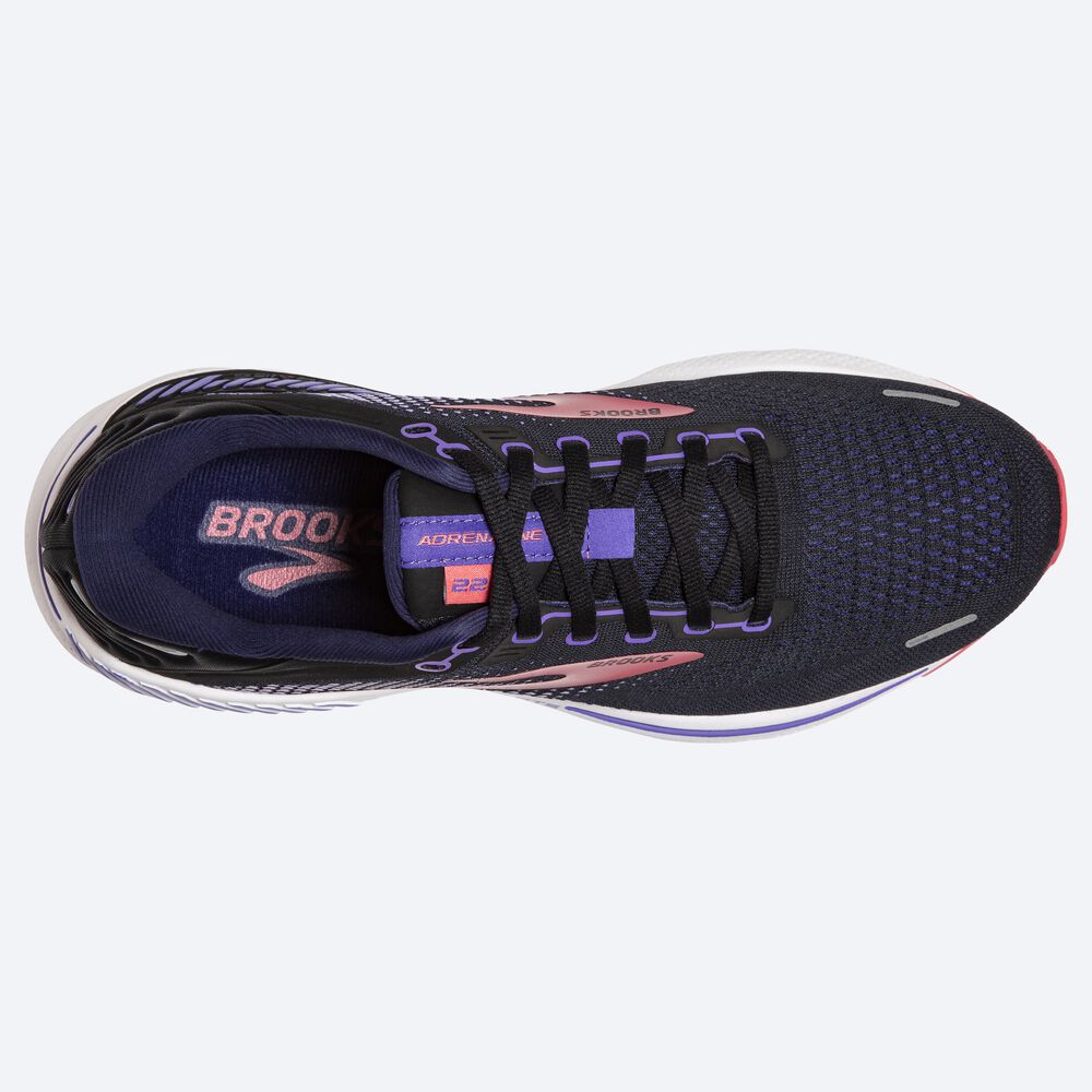 Brooks Adrenaline GTS 22 Női Futócipő Fekete/Lila/Korall | HU521097