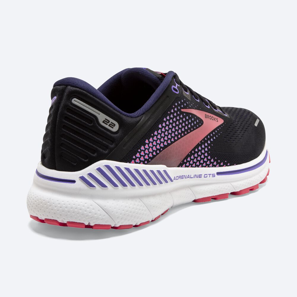 Brooks Adrenaline GTS 22 Női Futócipő Fekete/Lila/Korall | HU521097