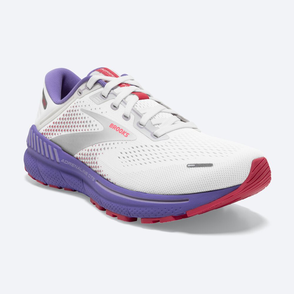 Brooks Adrenaline GTS 22 Női Futócipő Fehér/Korall/Lila | HU604781