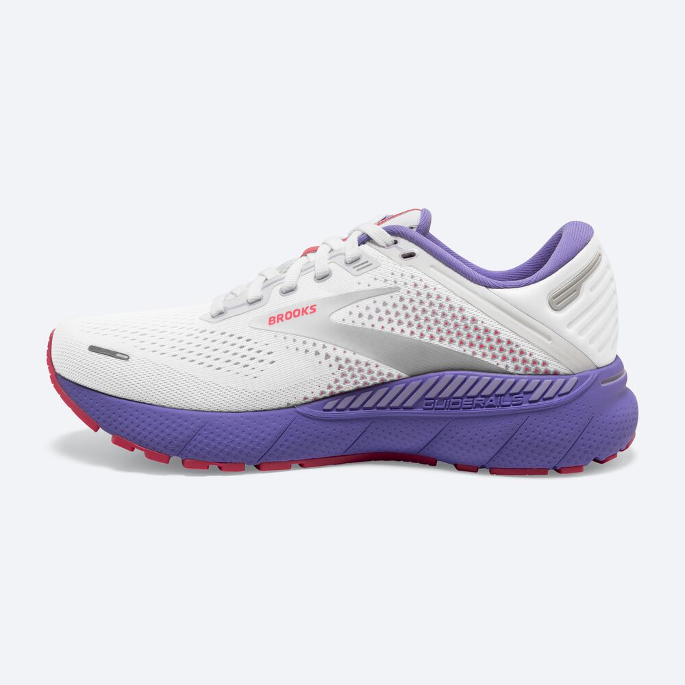 Brooks Adrenaline GTS 22 Női Futócipő Fehér/Korall/Lila | HU604781