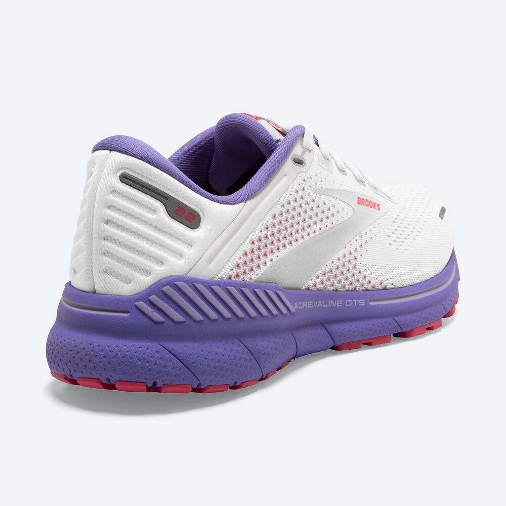 Brooks Adrenaline GTS 22 Női Futócipő Fehér/Korall/Lila | HU604781