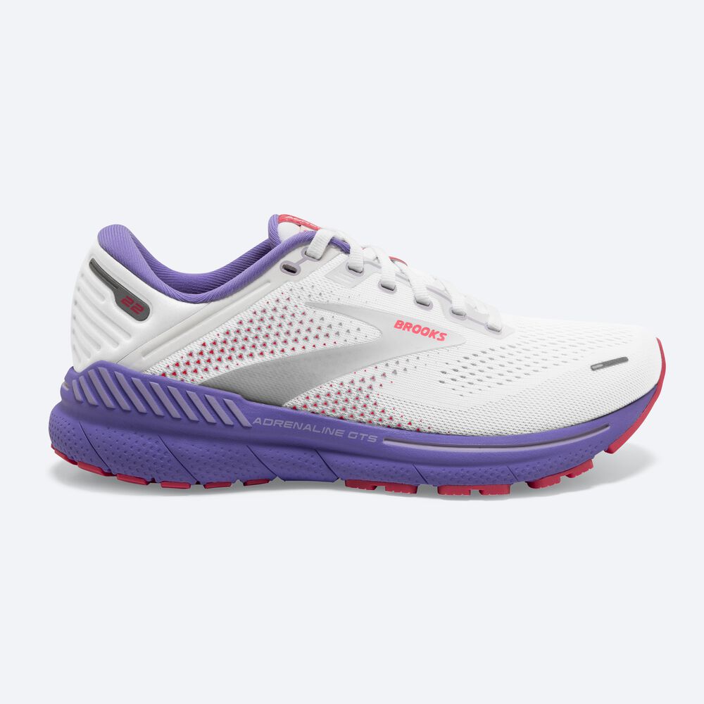 Brooks Adrenaline GTS 22 Női Futócipő Fehér/Korall/Lila | HU604781