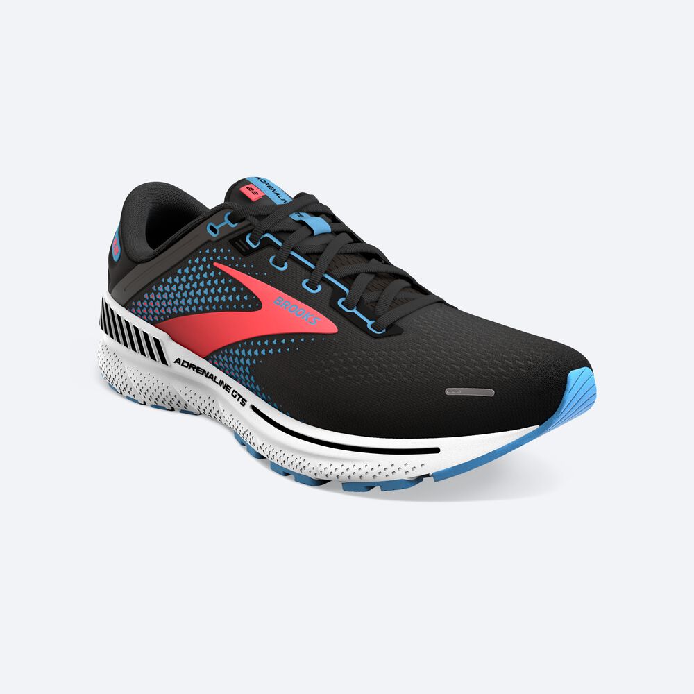 Brooks Adrenaline GTS 22 Női Futócipő Fekete/Kék/Korall | HU791526