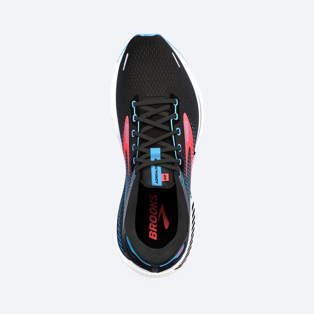 Brooks Adrenaline GTS 22 Női Futócipő Fekete/Kék/Korall | HU791526